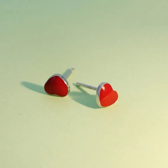 Anthro Nano 1Pair Heart Turquoise Gold Micro Hinges Earrings - Picture 15 of 16